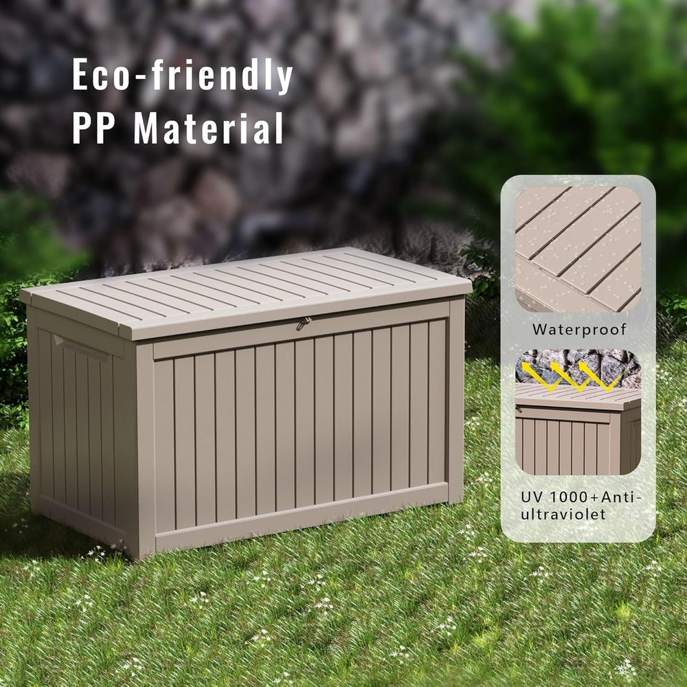 Gray 280 Gallon Weather-Resist - đánh giá và giá Outdoor Furniture With Storage For Cushions