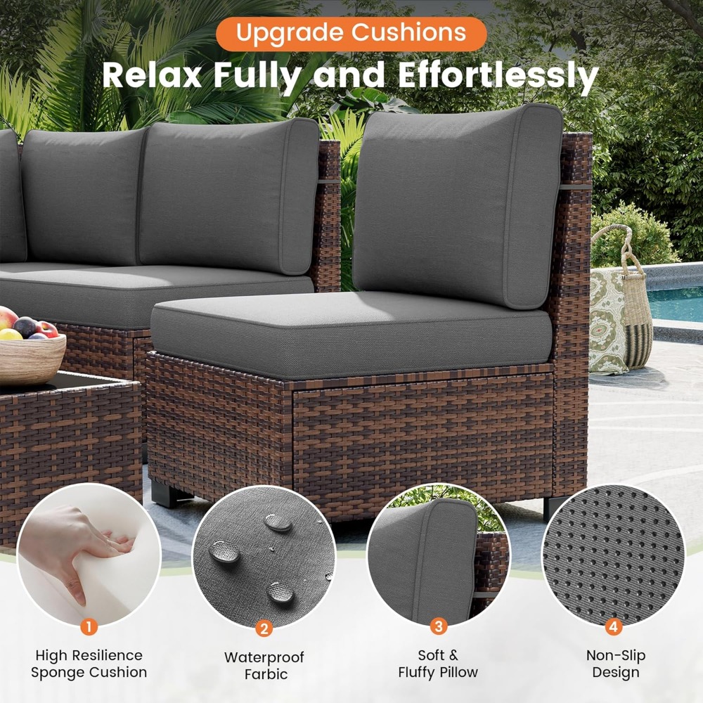Sectional Sofa Set with Fire P - đánh giá và giá Outdoor Furniture Fire Pit Set