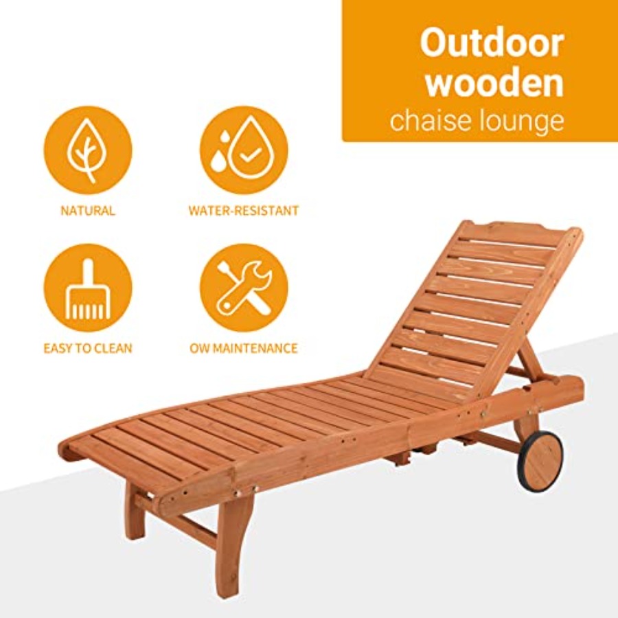 62 Outdoor Wooden Chaise Loung - đánh giá và giá Deck Chair Lounger